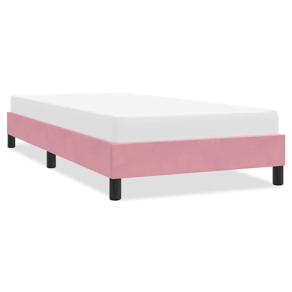 Bedframe zonder matras 90x210 cm fluweel roze is nu te koop bij PeponiXL, paradijselijk wonen!