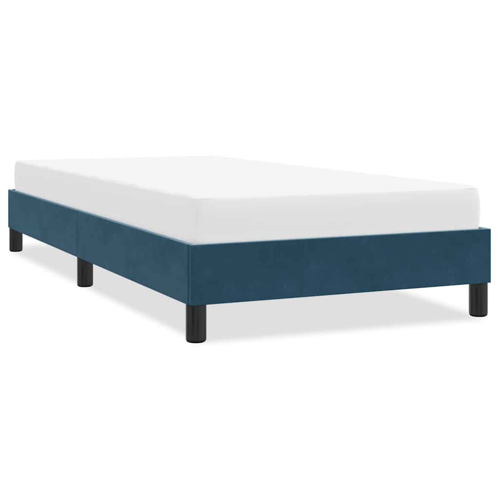 Bedframe zonder matras 100x210 cm fluweel donkerblauw is nu te koop bij PeponiXL, paradijselijk wonen!