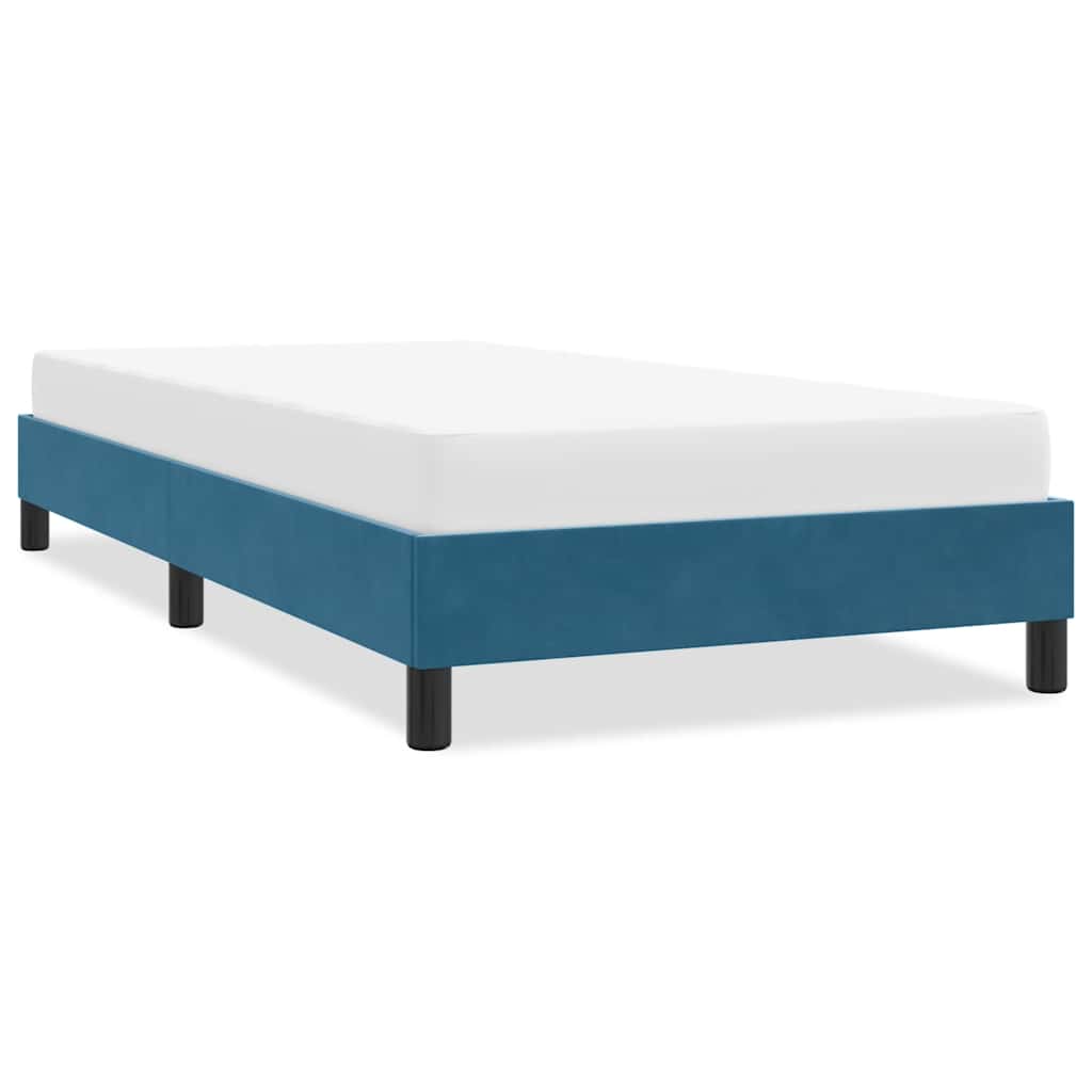 Bedframe zonder matras 100x220 cm fluweel donkerblauw is nu te koop bij PeponiXL, paradijselijk wonen!