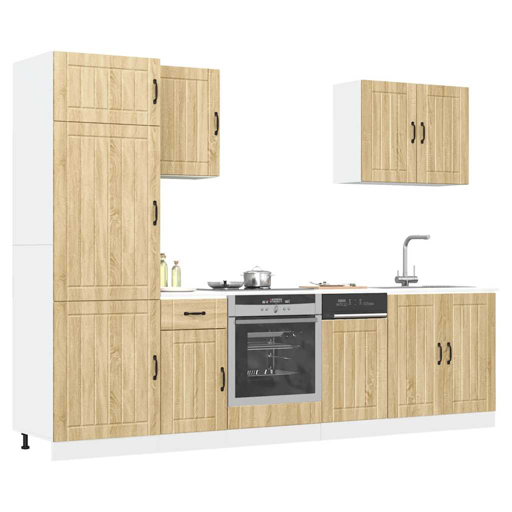 7-delige Keukenkastenset Lucca bewerkt hout sonoma eikenkleur is nu te koop bij PeponiXL, paradijselijk wonen!