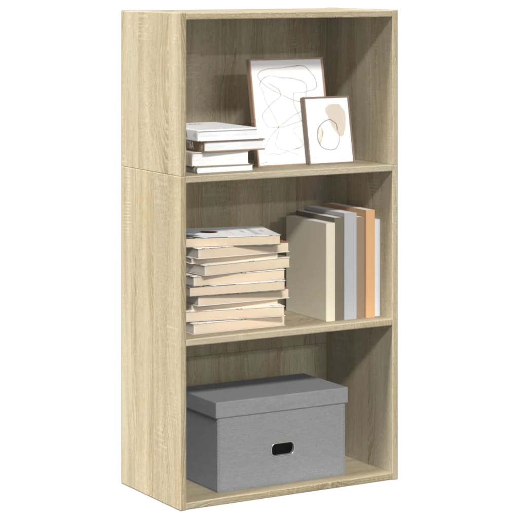 Boekenkast 60x30x114 cm bewerkt hout sonoma eikenkleurig is nu te koop bij PeponiXL, paradijselijk wonen!