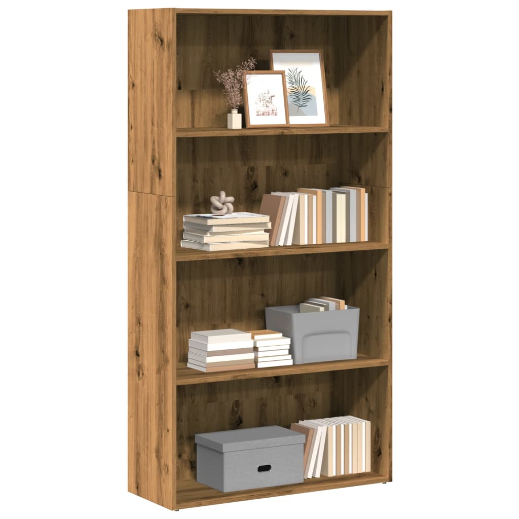 Boekenkast 80x30x152 cm bewerkt hout artisanaal eikenkleurig is nu te koop bij PeponiXL, paradijselijk wonen!