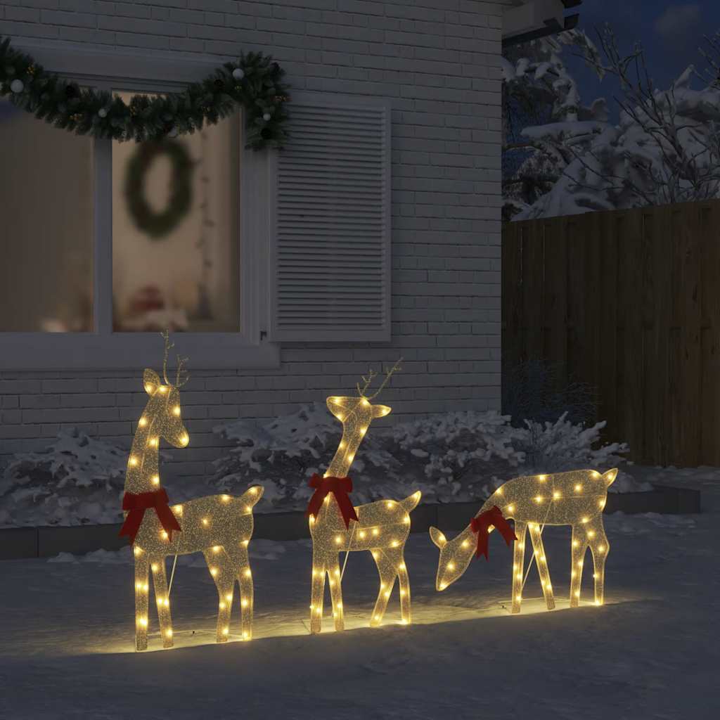 Kerstdecoratie rendier 3 st 90 LED's warmwit is nu te koop bij PeponiXL, paradijselijk wonen!