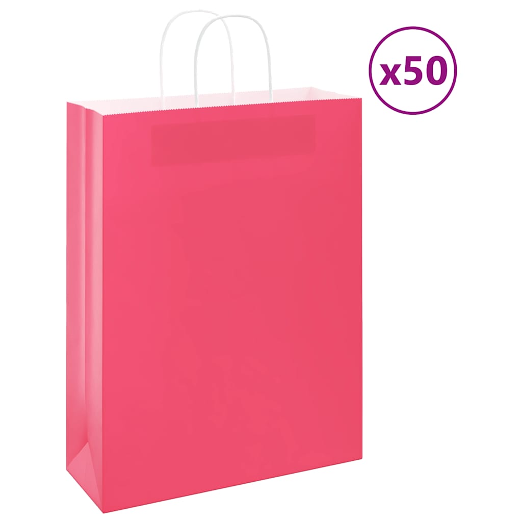 Papieren zakken 50 st met hengsels 32x12x42 cm roze is nu te koop bij PeponiXL, paradijselijk wonen!