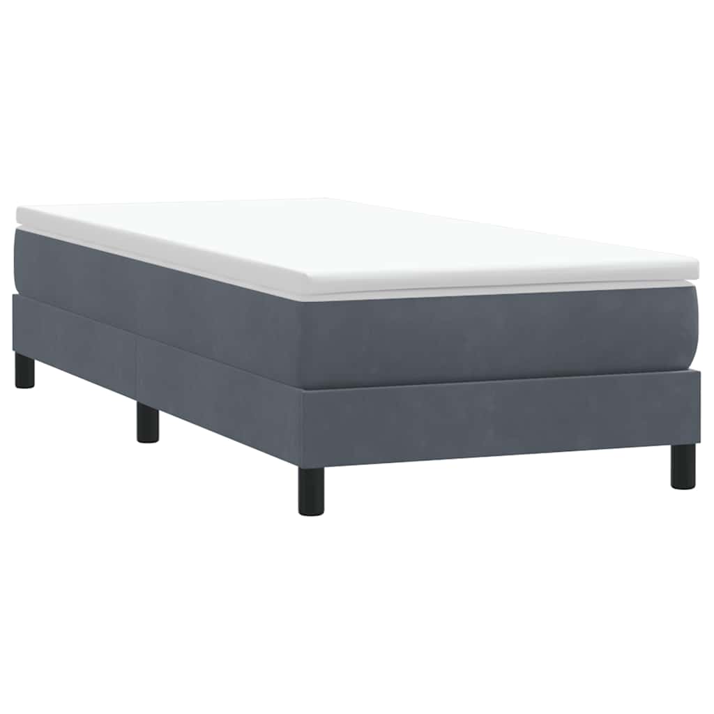 Boxspring zonder matras fluweel donkergrijs 100x210 cm is nu te koop bij PeponiXL, paradijselijk wonen!