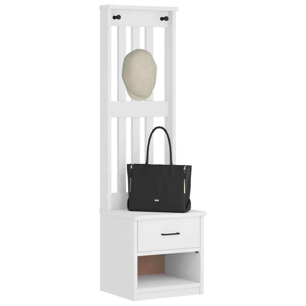 Kapstok SANDNES wit 45x40x159,5 cm massief grenenhout is nu te koop bij PeponiXL, paradijselijk wonen!
