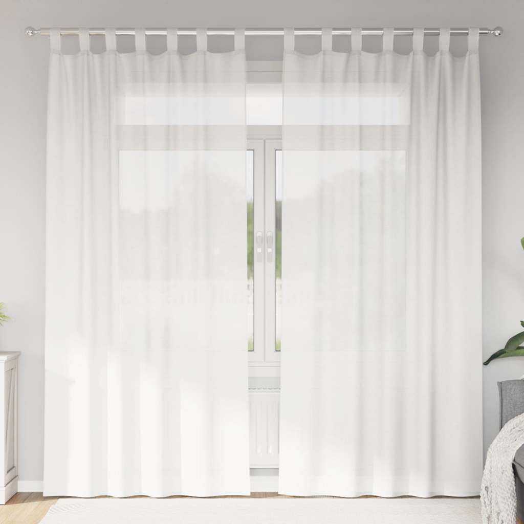 Gordijnen met lussen 2 st 140x245 cm wit is nu te koop bij PeponiXL, paradijselijk wonen!