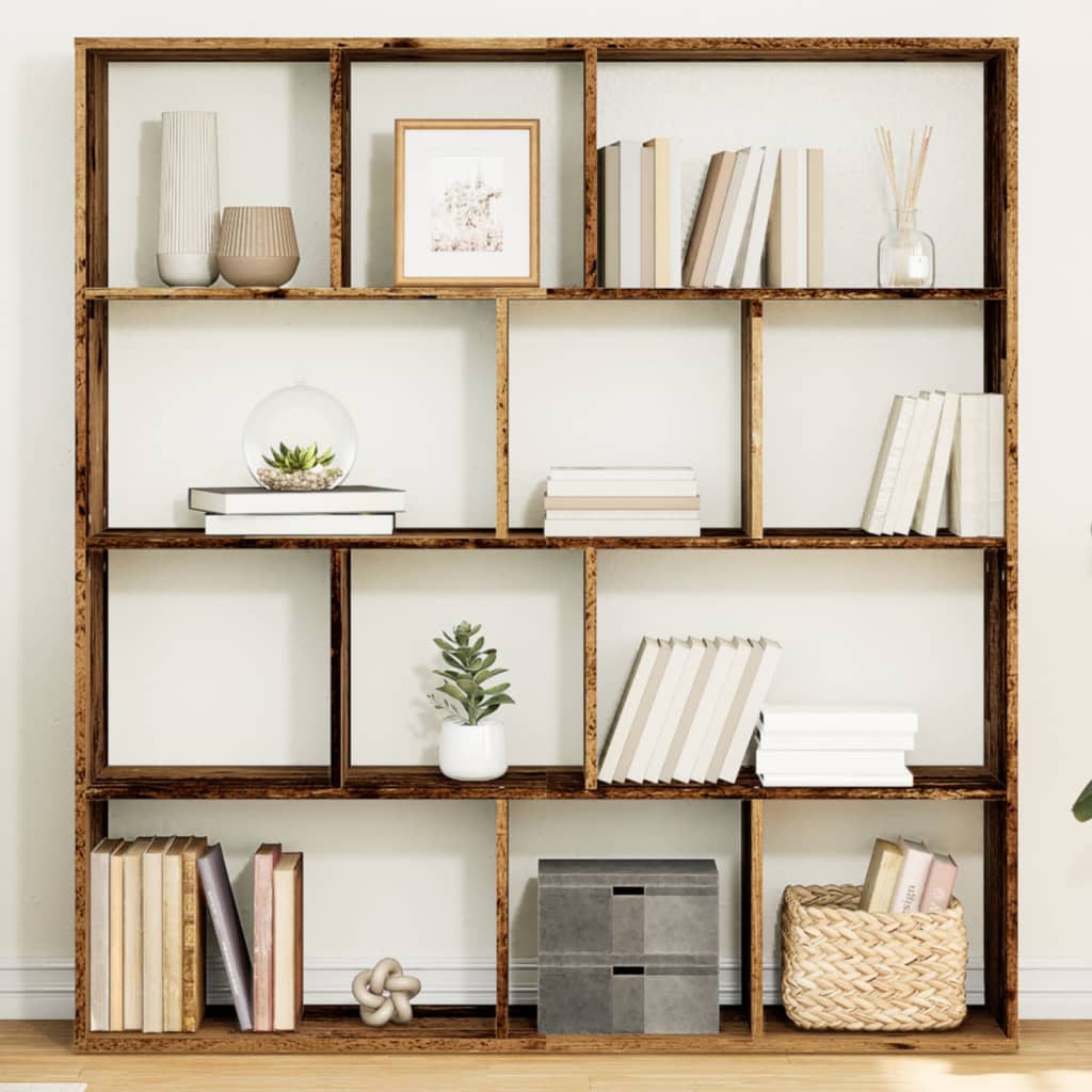 Boekenkast 132x29x141,5 cm bewerkt hout oud houtkleurig is nu te koop bij PeponiXL, paradijselijk wonen!