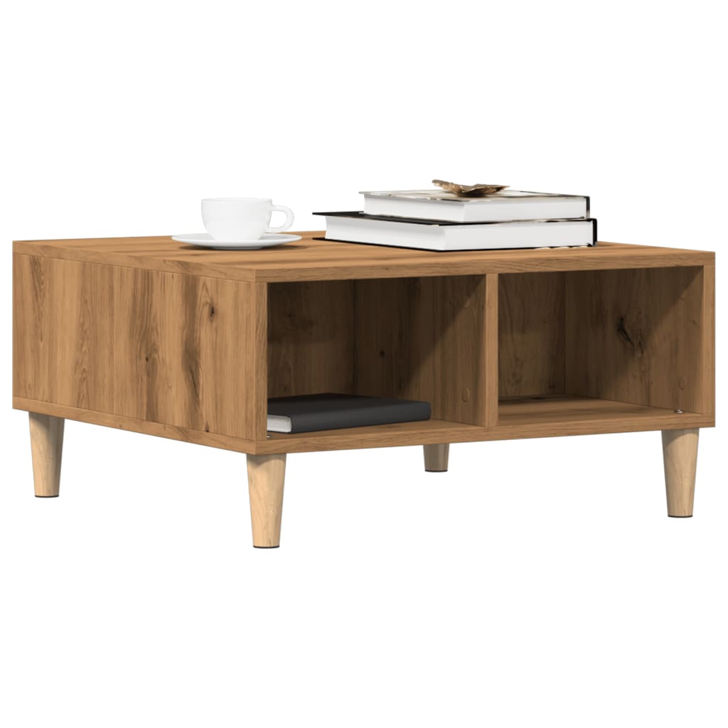 Salontafel 60x60x30 cm bewerkt hout artisanaal eiken is nu te koop bij PeponiXL, paradijselijk wonen!
