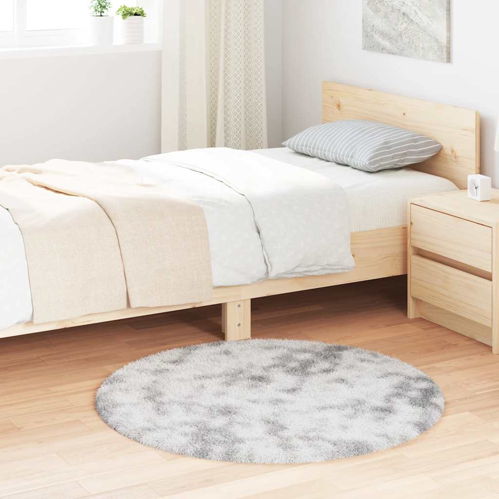 Hoogpolig vloerkleed NAVARRA 100x100 cm polyester lichtgrijs is nu te koop bij PeponiXL, paradijselijk wonen!