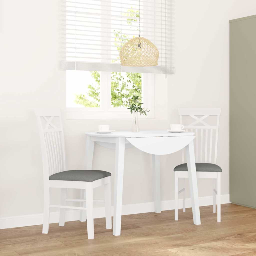 Eetkamerstoelen met kussens 2 st massief hout rubber wit is nu te koop bij PeponiXL, paradijselijk wonen!