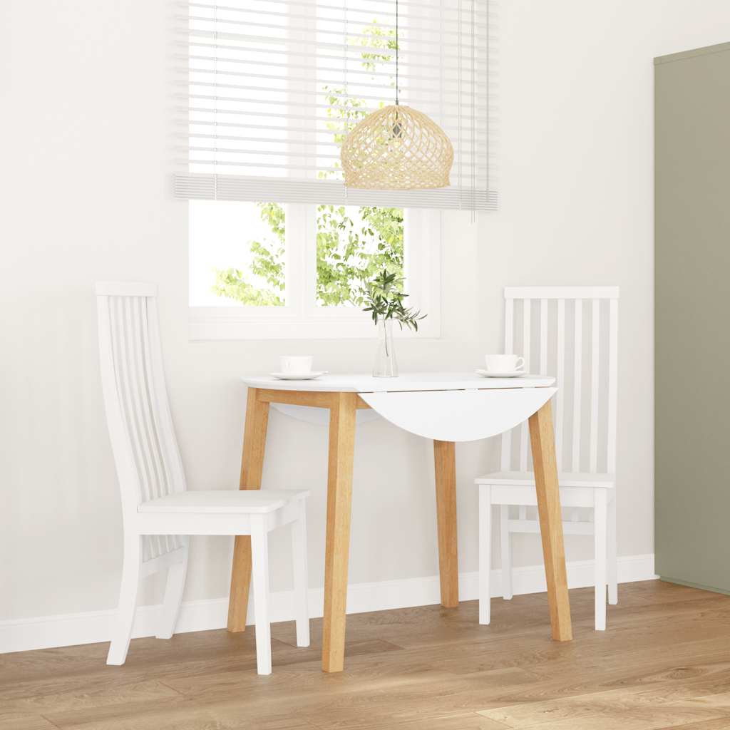Eetkamerstoelen 2 st massief hout rubber wit is nu te koop bij PeponiXL, paradijselijk wonen!