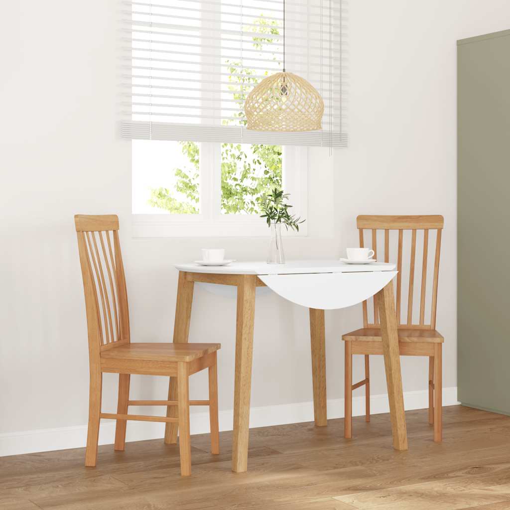 vidaXL Eetkamerstoelen 2 st massief hout rubber