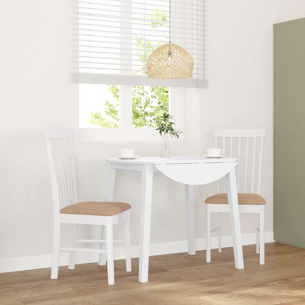 Eetkamerstoelen met kussens 2 st massief hout rubber wit is nu te koop bij PeponiXL, paradijselijk wonen!