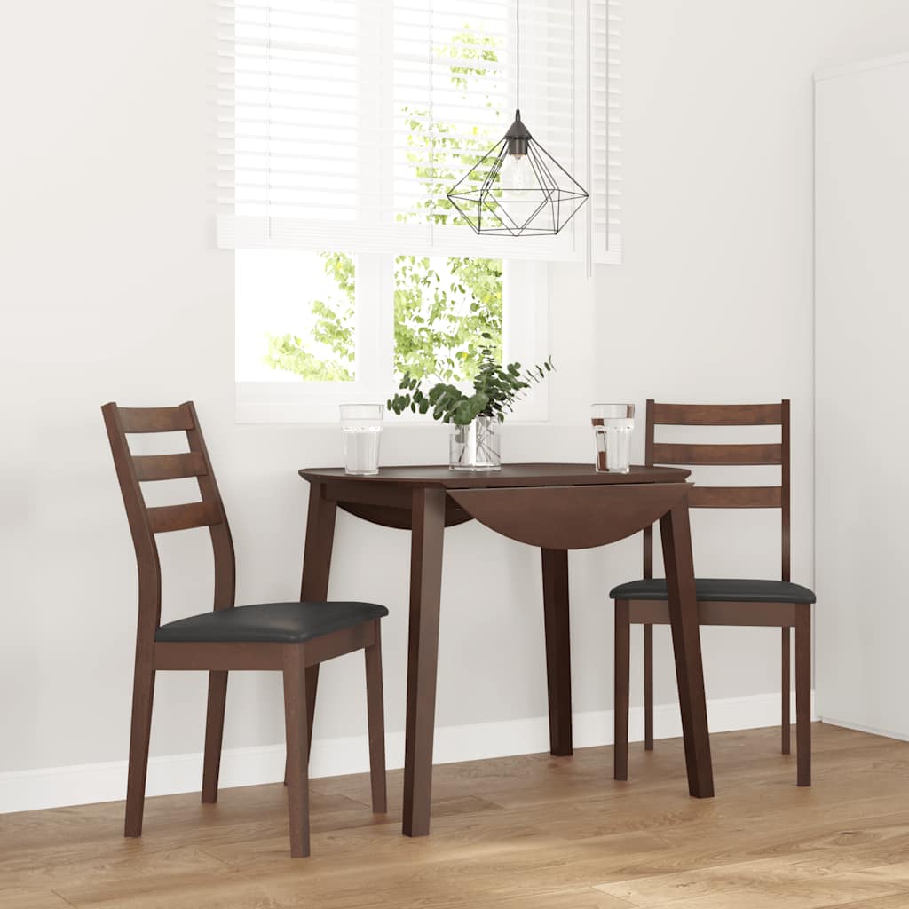 Eetkamerstoelen met kussens 2 st massief hout rubber bruin is nu te koop bij PeponiXL, paradijselijk wonen!