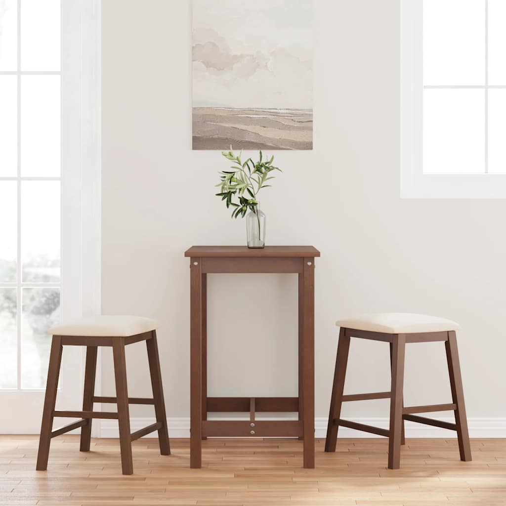 Barstoelen met kussens 2 st massief hout rubber bruin is nu te koop bij PeponiXL, paradijselijk wonen!