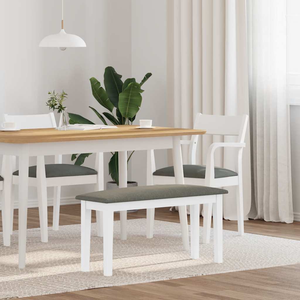 Bank 90 cm massief hout rubber wit is nu te koop bij PeponiXL, paradijselijk wonen!