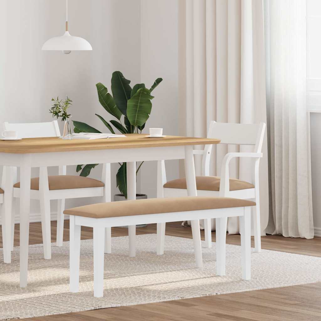 Bank 110 cm massief hout wit rubber is nu te koop bij PeponiXL, paradijselijk wonen!
