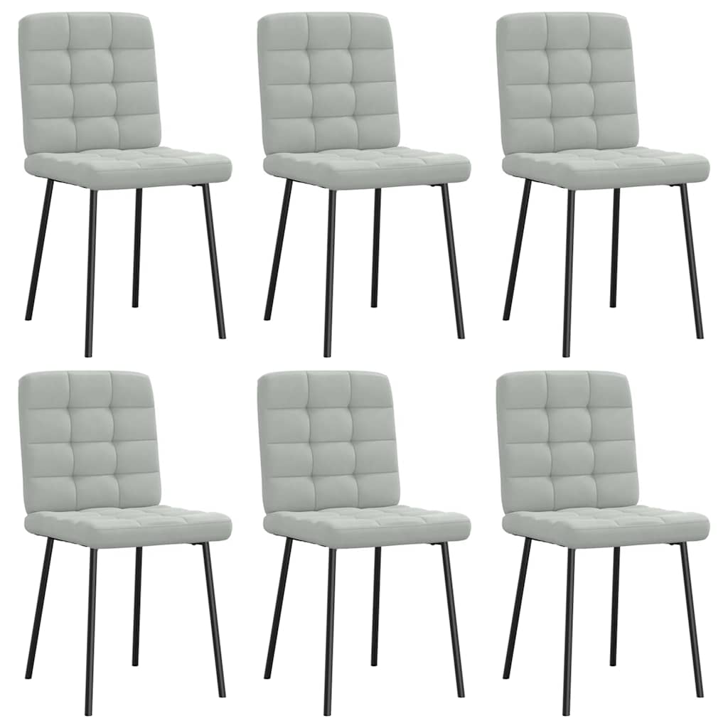 Eetkamerstoelen 6 st fluweel lichtgrijs is nu te koop bij PeponiXL, paradijselijk wonen!