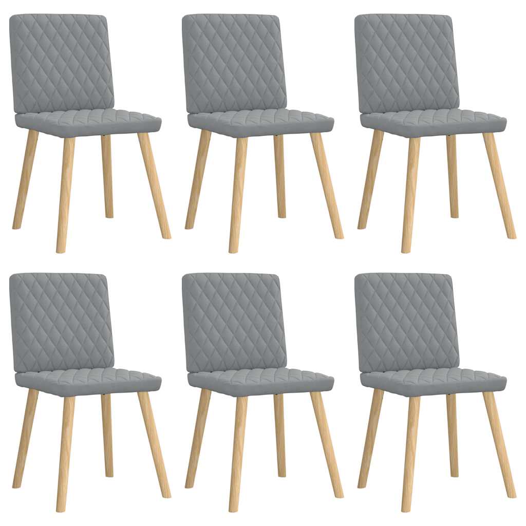 Eetkamerstoelen 6 st stof lichtgrijs is nu te koop bij PeponiXL, paradijselijk wonen!