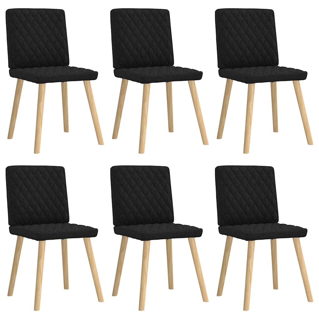Eetkamerstoelen 6 st stof zwart is nu te koop bij PeponiXL, paradijselijk wonen!