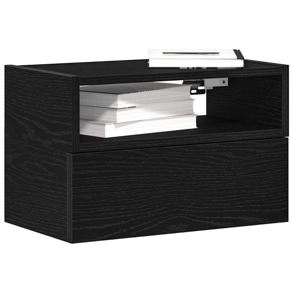 Nachtkastjes 2 st wandgemonteerd 45x26x28,5 cm zwart is nu te koop bij PeponiXL, paradijselijk wonen!