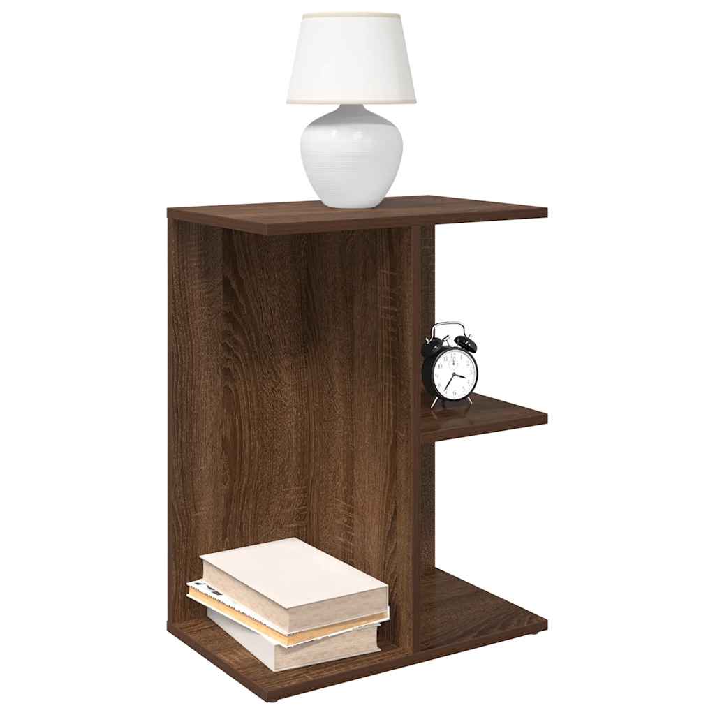 Nachtkastje 46,5x29x61 cm bewerkt hout bruin eikenkleur is nu te koop bij PeponiXL, paradijselijk wonen!