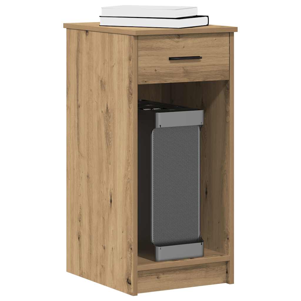 Computertorenstandaard met lade 35x45x77 cm artisanaal eiken is nu te koop bij PeponiXL, paradijselijk wonen!