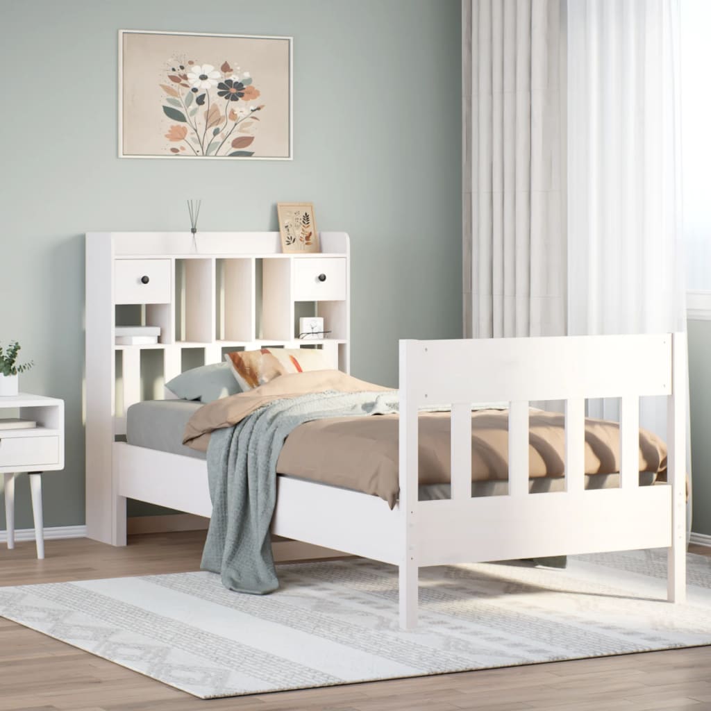 Bedframe zonder matras massief grenenhout wit 90x200 cm is nu te koop bij PeponiXL, paradijselijk wonen!