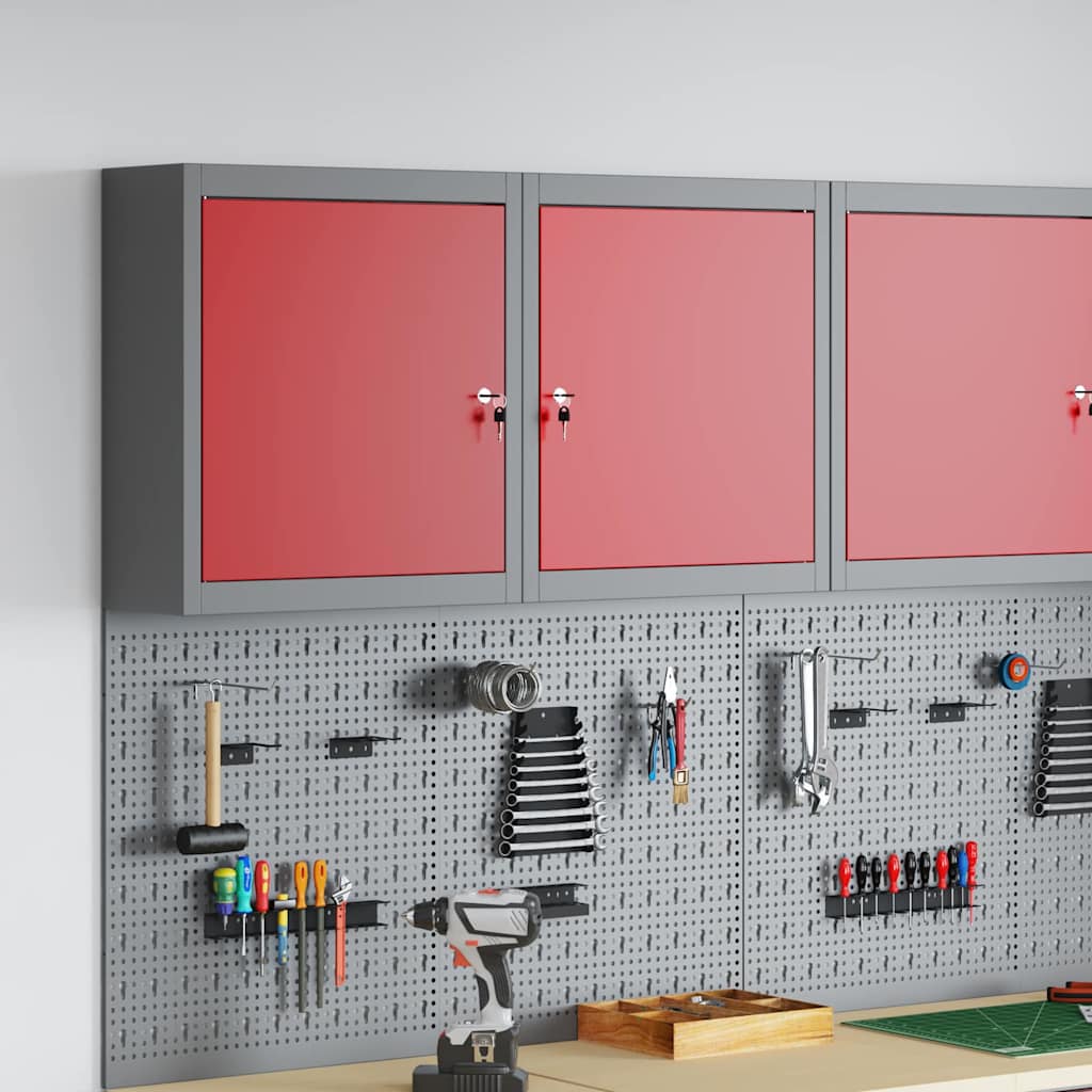 Gereedschapskast met plank Rood en Grijs 50 x 20 x 55 cm is nu te koop bij PeponiXL, paradijselijk wonen!