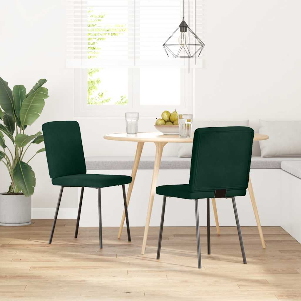 Eetkamerstoelen 2 st fluweel donkergroen is nu te koop bij PeponiXL, paradijselijk wonen!