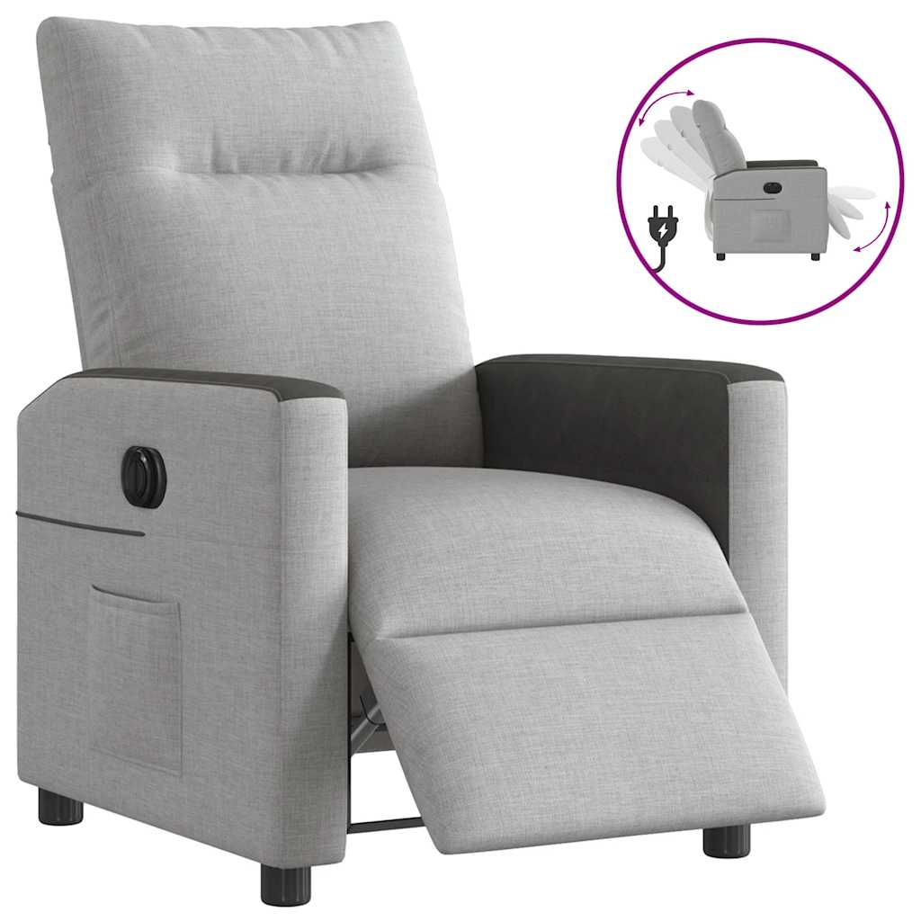 Fauteuil elektrisch verstelbaar stof wolk grijs is nu te koop bij PeponiXL, paradijselijk wonen!