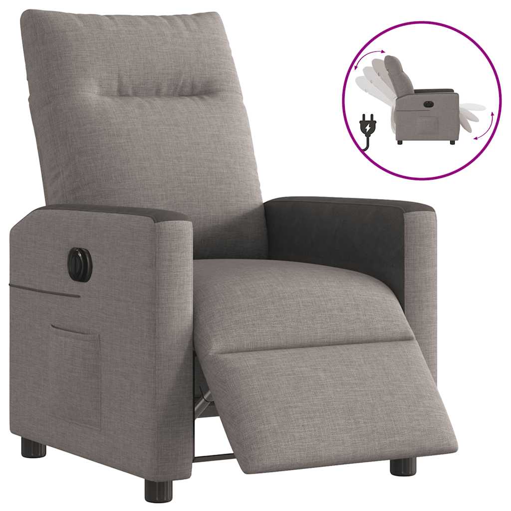 Fauteuil verstelbaar elektrisch stof taupe is nu te koop bij PeponiXL, paradijselijk wonen!