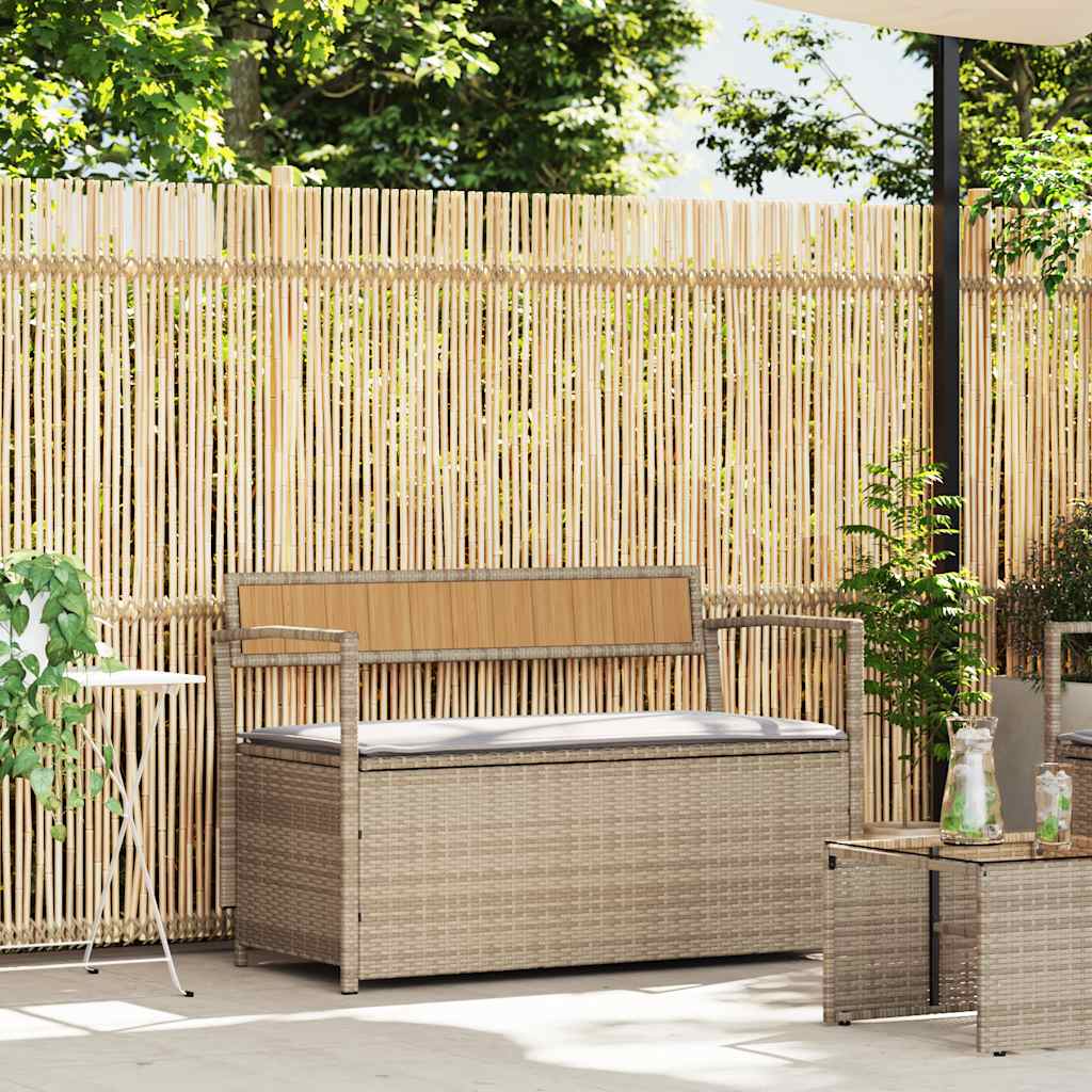 Tuinbank met kussen beige polyrotan is nu te koop bij PeponiXL, paradijselijk wonen!