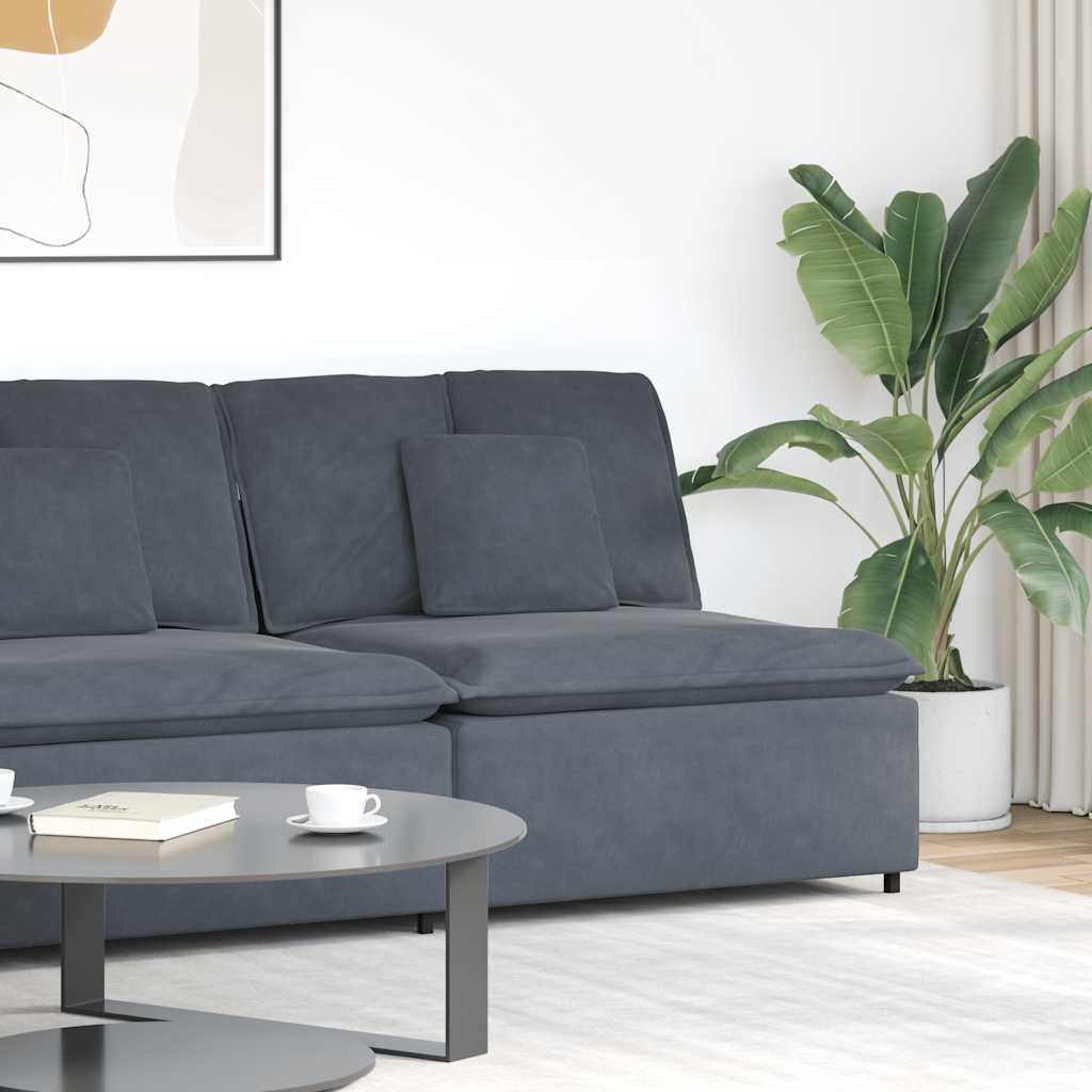 Modulaire bank middenmodule met kussens 100 cm donkergrijs is nu te koop bij PeponiXL, paradijselijk wonen!