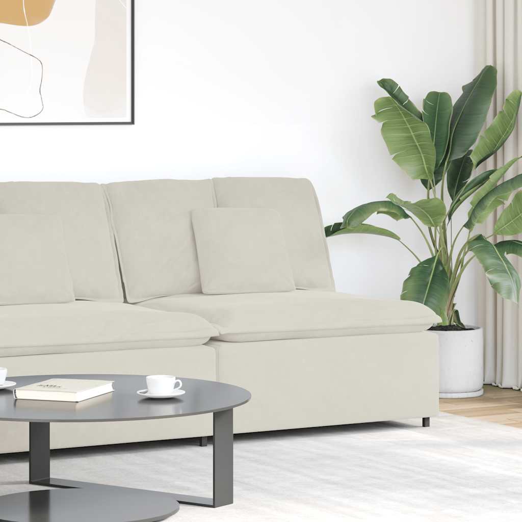 Modulaire bank middenmodule met kussens 100 cm crèmekleurig is nu te koop bij PeponiXL, paradijselijk wonen!