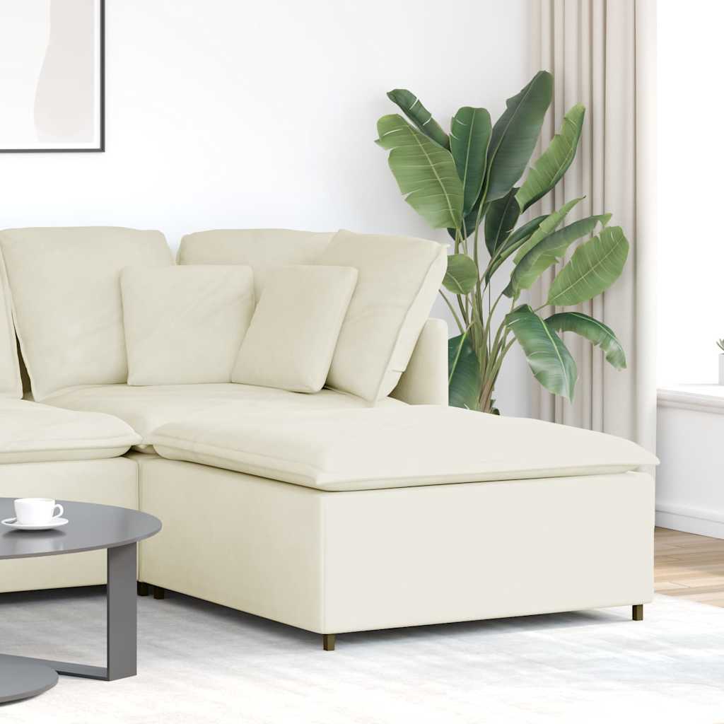 Modulaire bank voetenbank module crème 100x100x48 cm is nu te koop bij PeponiXL, paradijselijk wonen!