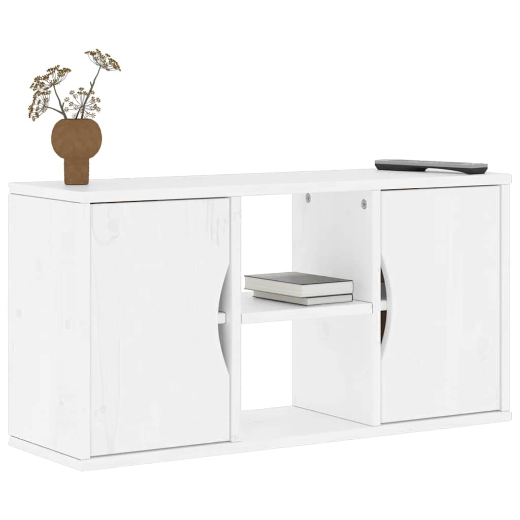 Tv-meubel ODDA 79x24x40 cm massief grenenhout wit is nu te koop bij PeponiXL, paradijselijk wonen!