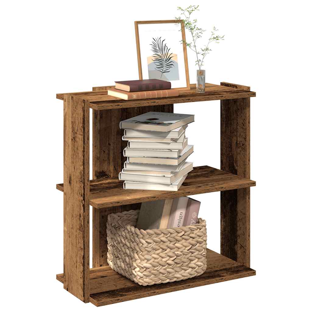 Boekenkast 3-laags 60x30x60 cm bewerkt hout oud houtkleur is nu te koop bij PeponiXL, paradijselijk wonen!