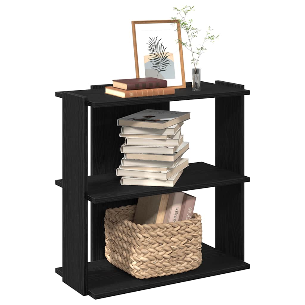 Boekenkast 3-laags 60x30x80 cm bewerkt hout zwart is nu te koop bij PeponiXL, paradijselijk wonen!