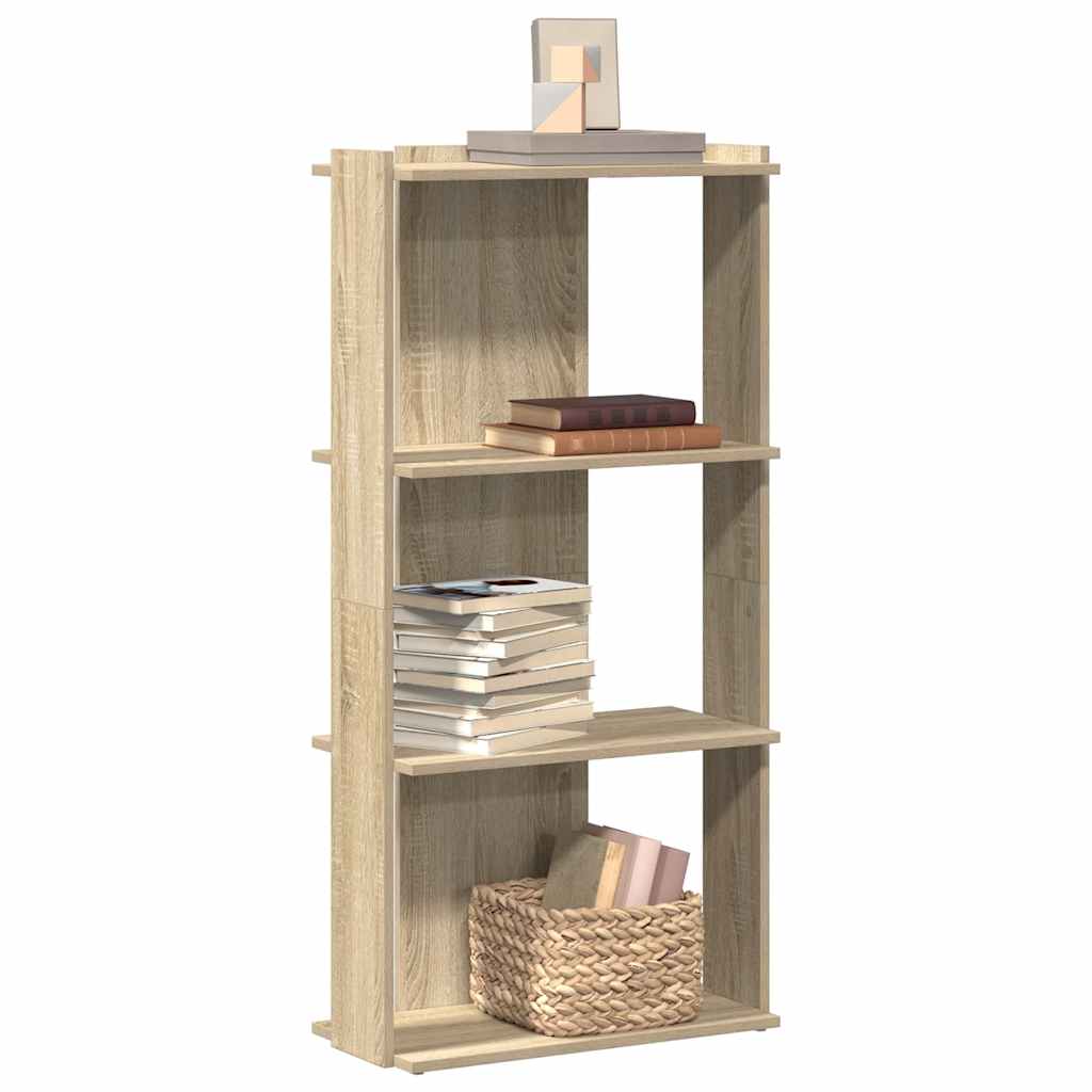 Boekenkast 3-laags 60x30x120 cm bewerkt hout sonoma eikenkleur is nu te koop bij PeponiXL, paradijselijk wonen!