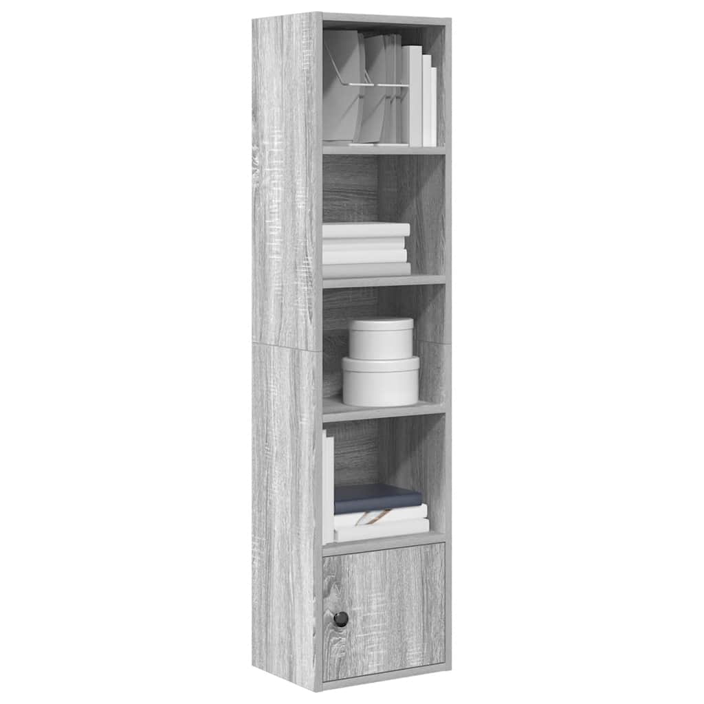 Boekenkast 31x24x127 cm bewerkt hout grijs sonoma eikenkleurig is nu te koop bij PeponiXL, paradijselijk wonen!