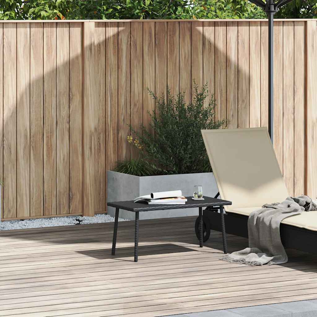 Tuin salontafel rechthoekig 80x40x37 cm poly rattan zwart is nu te koop bij PeponiXL, paradijselijk wonen!