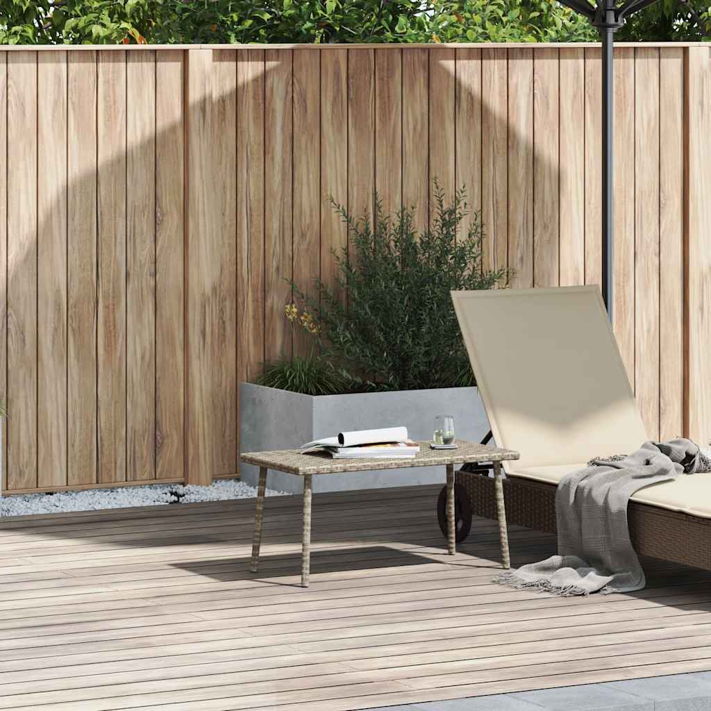 Tuin salontafel rechthoekig 80x40x37 cm poly rattan lichtgrijs is nu te koop bij PeponiXL, paradijselijk wonen!