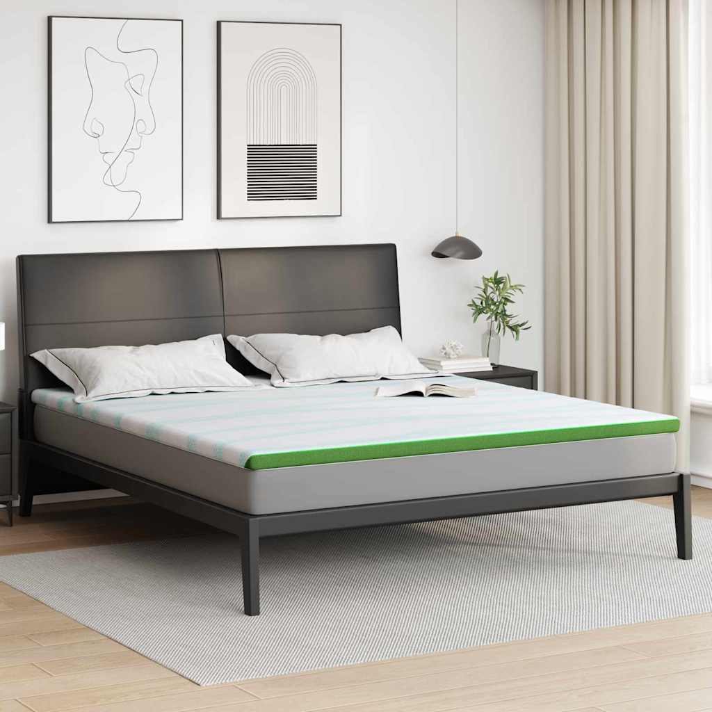 matrastopper Wit en Groen 180 x 200 cm Jacquard Stof is nu te koop bij PeponiXL, paradijselijk wonen!