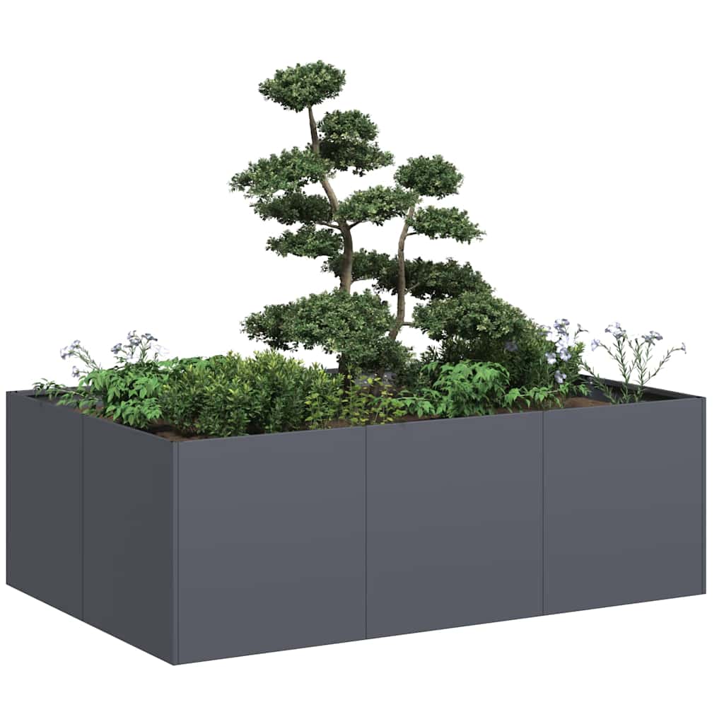 Plantenbak 120x80x40 cm staal antracietkleurig is nu te koop bij PeponiXL, paradijselijk wonen!