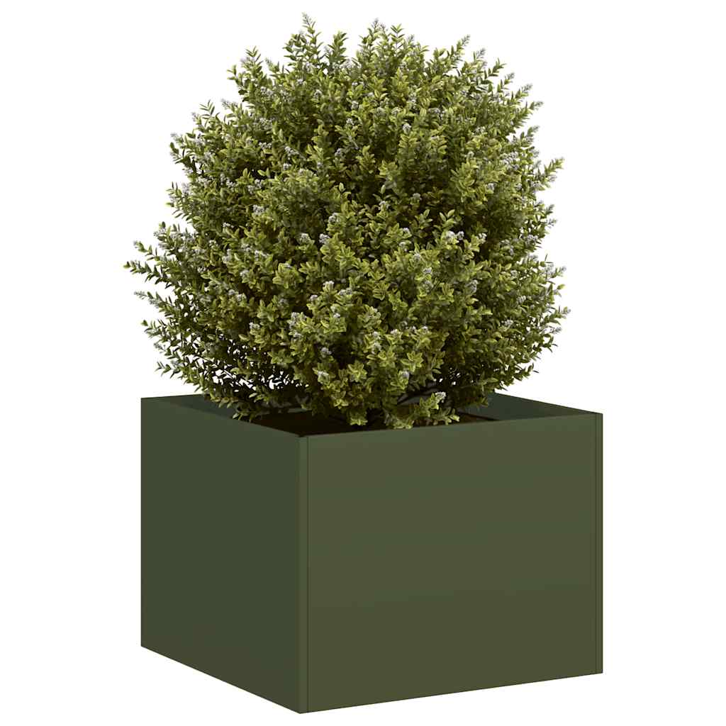 Plantenbak 40x40x30 cm staal olijfgroen is nu te koop bij PeponiXL, paradijselijk wonen!
