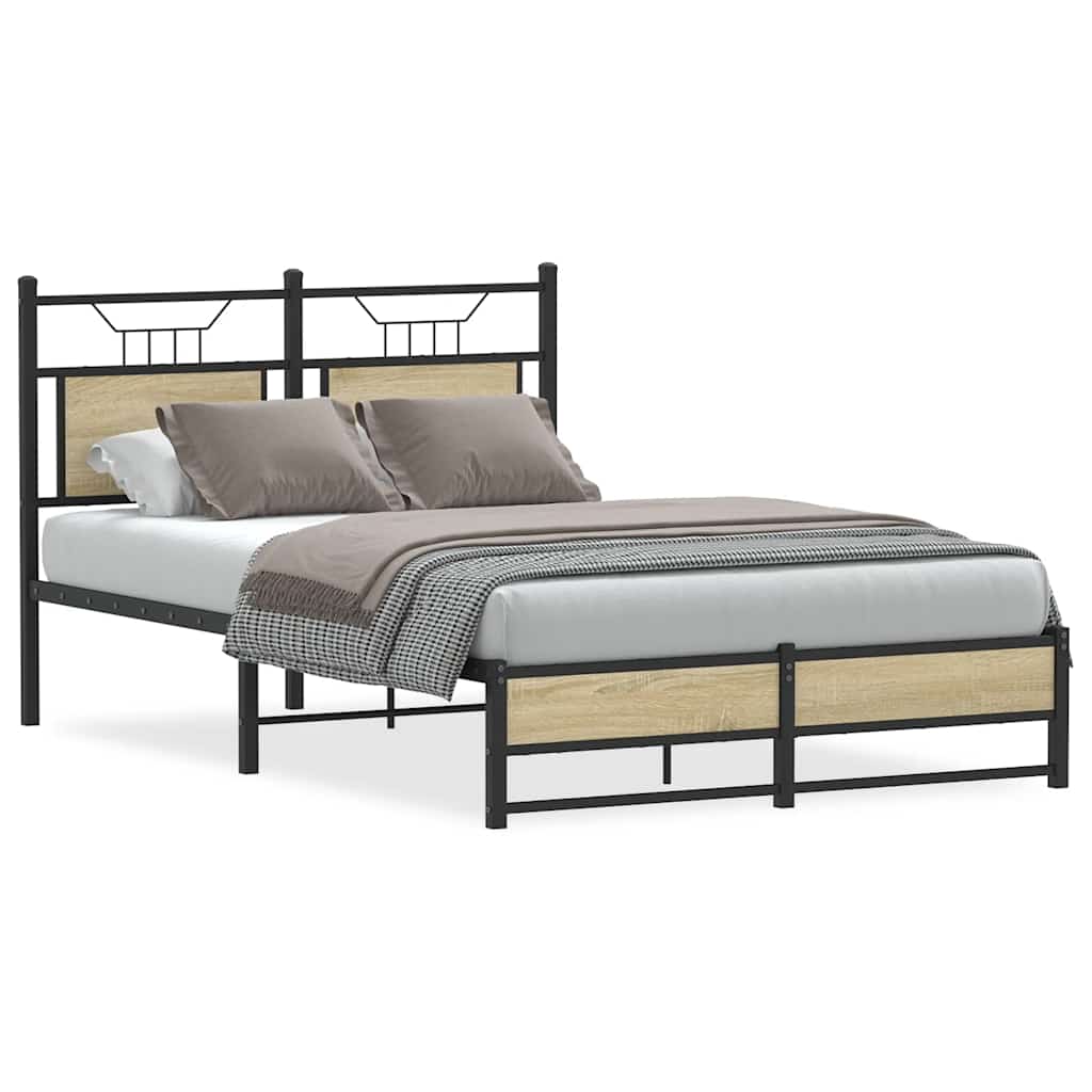 Bedframe zonder matras hout sonoma eikenkleurig 120x200 cm is nu te koop bij PeponiXL, paradijselijk wonen!