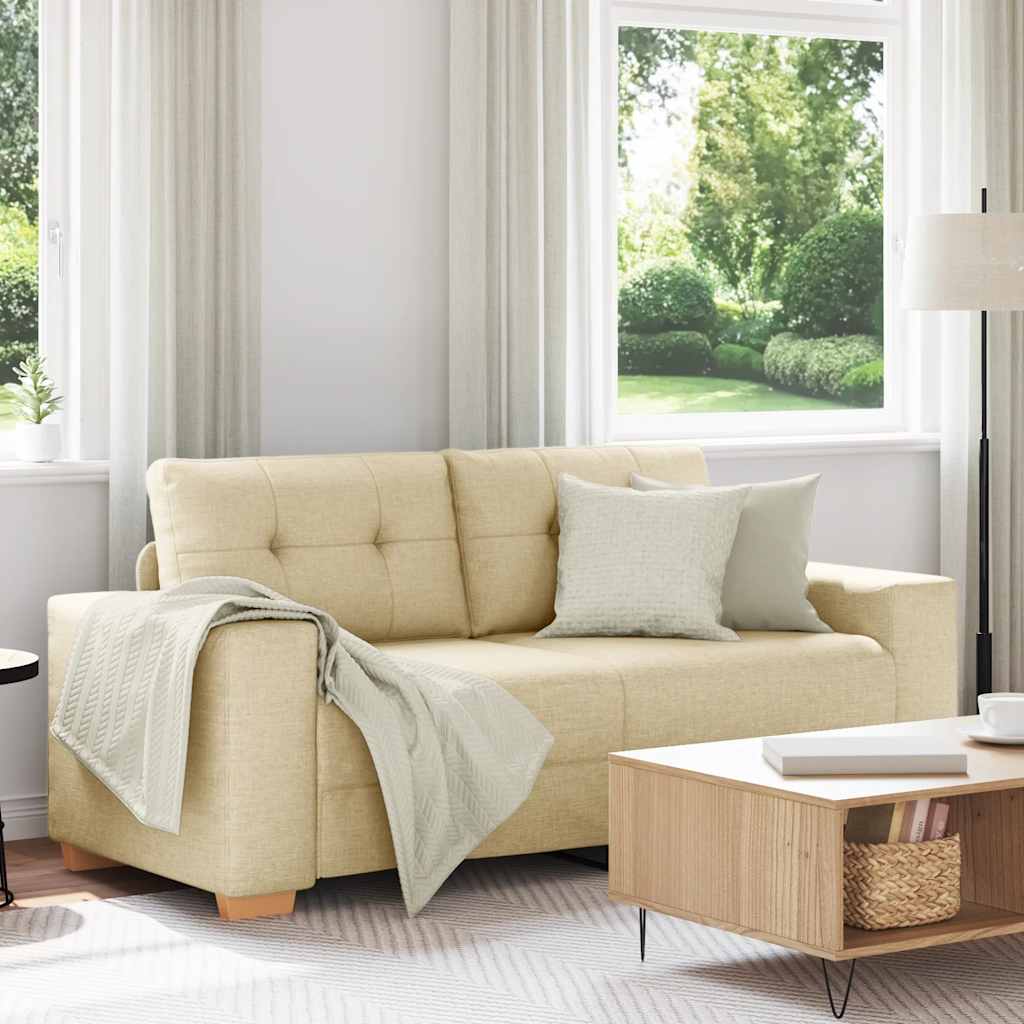 Loveseat Bank Crème 180x77x82 cm Stof is nu te koop bij PeponiXL, paradijselijk wonen!