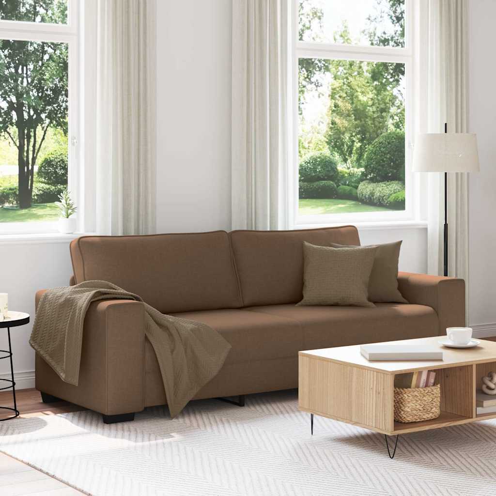 3-zitsbank bruin 220x77x82 cm stof is nu te koop bij PeponiXL, paradijselijk wonen!